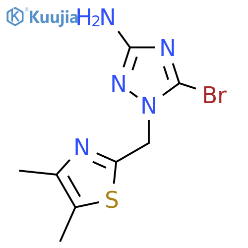 5-bromo-1-[(dimethyl-1,3-thiazol-2-yl)methyl]-1H-1,2,4-triazol-3-amine structure