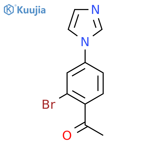 1-2-bromo-4-(1H-imidazol-1-yl)phenylethan-1-one structure