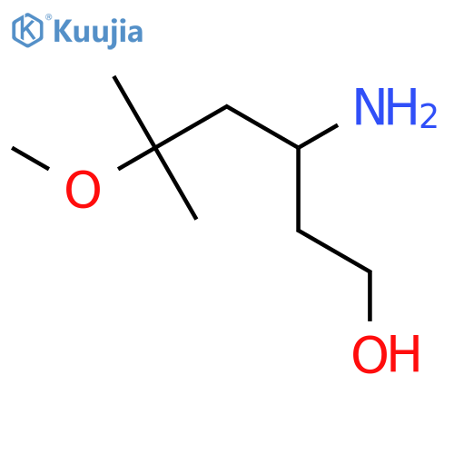 3-amino-5-methoxy-5-methylhexan-1-ol structure