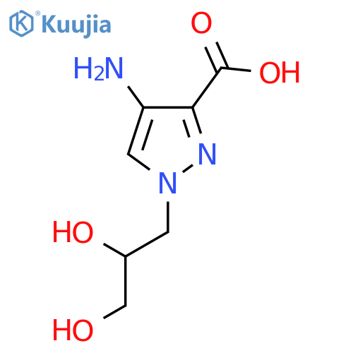 4-amino-1-(2,3-dihydroxypropyl)-1H-pyrazole-3-carboxylic acid structure