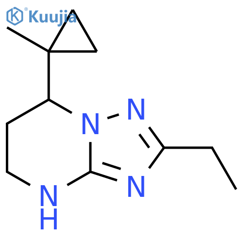 2-ethyl-7-(1-methylcyclopropyl)-4H,5H,6H,7H-1,2,4triazolo1,5-apyrimidine structure