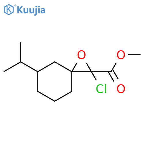 1-Oxaspiro[2.5]octane-2-carboxylic acid, 2-chloro-5-(1-methylethyl)-, methyl ester structure