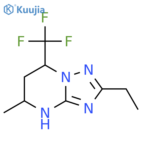 2-ethyl-5-methyl-7-(trifluoromethyl)-4H,5H,6H,7H-1,2,4triazolo1,5-apyrimidine structure