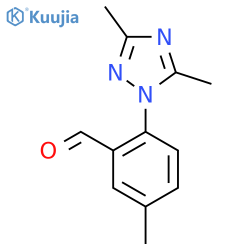 2-(dimethyl-1H-1,2,4-triazol-1-yl)-5-methylbenzaldehyde structure