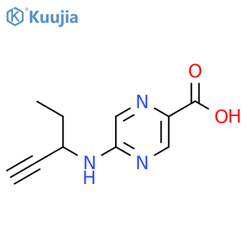 5-[(Pent-1-yn-3-yl)amino]pyrazine-2-carboxylic acid structure