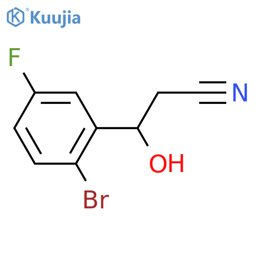 3-(2-bromo-5-fluorophenyl)-3-hydroxypropanenitrile structure