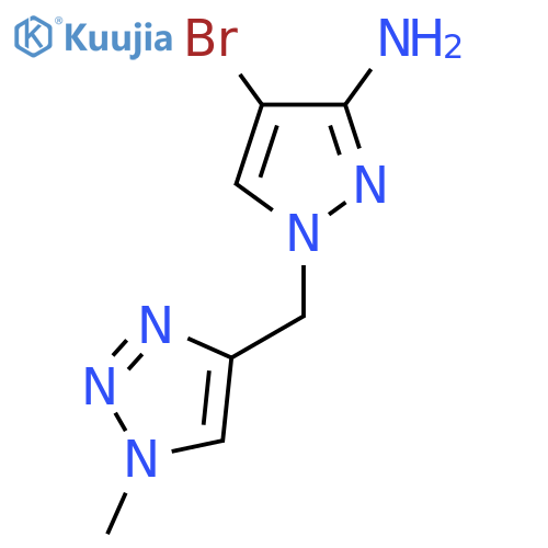 4-bromo-1-(1-methyl-1H-1,2,3-triazol-4-yl)methyl-1H-pyrazol-3-amine structure