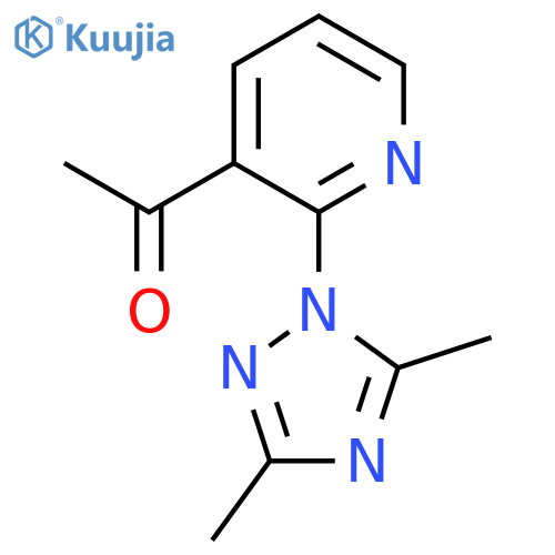1-2-(dimethyl-1H-1,2,4-triazol-1-yl)pyridin-3-ylethan-1-one structure
