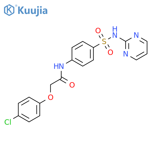 2-(4-chlorophenoxy)-N-(4-(N-(pyrimidin-2-yl)sulfamoyl)phenyl)acetamide structure