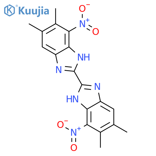 2,2'-Bi-1H-benzimidazole, 5,5',6,6'-tetramethyl-4,4'-dinitro- structure