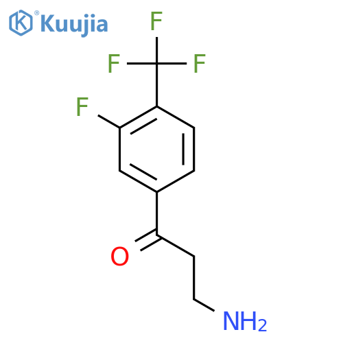 3-amino-1-3-fluoro-4-(trifluoromethyl)phenylpropan-1-one structure