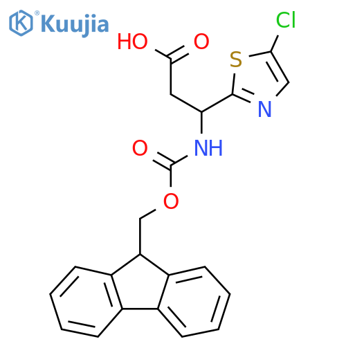 3-(5-chloro-1,3-thiazol-2-yl)-3-({(9H-fluoren-9-yl)methoxycarbonyl}amino)propanoic acid structure