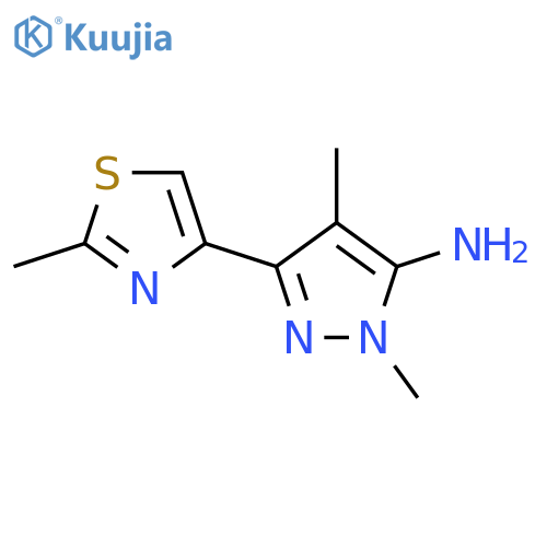 1,4-dimethyl-3-(2-methyl-1,3-thiazol-4-yl)-1H-pyrazol-5-amine structure