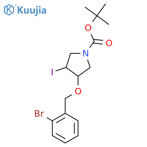 tert-butyl 3-(2-bromophenyl)methoxy-4-iodopyrrolidine-1-carboxylate structure