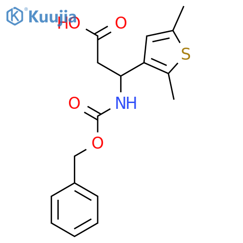3-{(benzyloxy)carbonylamino}-3-(2,5-dimethylthiophen-3-yl)propanoic acid structure