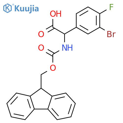 2-(3-bromo-4-fluorophenyl)-2-(9H-fluoren-9-ylmethoxycarbonylamino)acetic acid structure