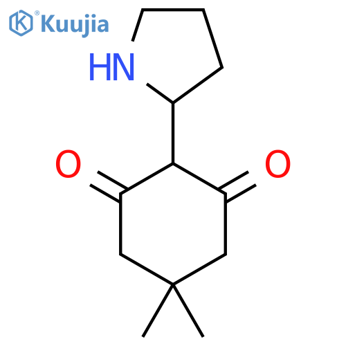 5,5-Dimethyl-2-(pyrrolidin-2-yl)cyclohexane-1,3-dione structure
