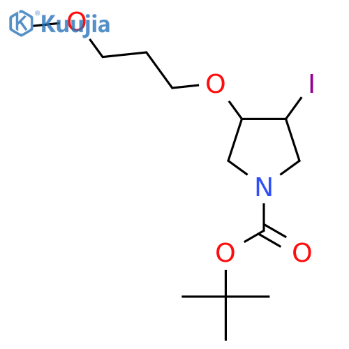 tert-butyl 3-iodo-4-(3-methoxypropoxy)pyrrolidine-1-carboxylate structure