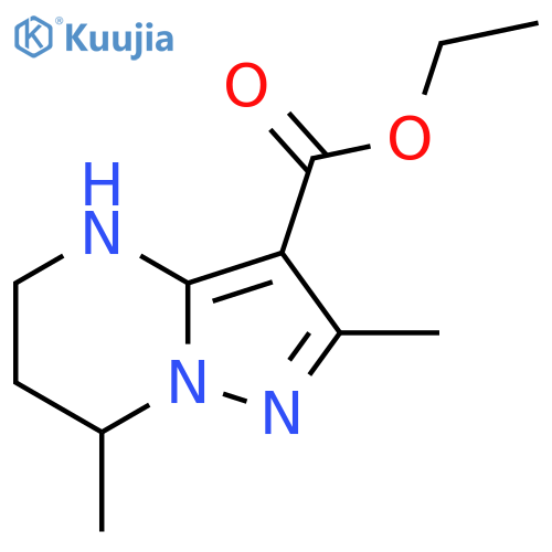 ethyl 2,7-dimethyl-4H,5H,6H,7H-pyrazolo1,5-apyrimidine-3-carboxylate structure