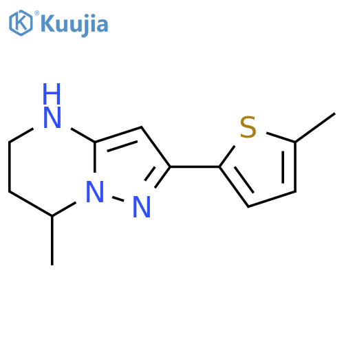7-methyl-2-(5-methylthiophen-2-yl)-4H,5H,6H,7H-pyrazolo1,5-apyrimidine structure