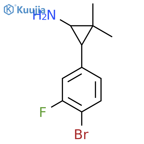 3-(4-bromo-3-fluorophenyl)-2,2-dimethylcyclopropan-1-amine structure