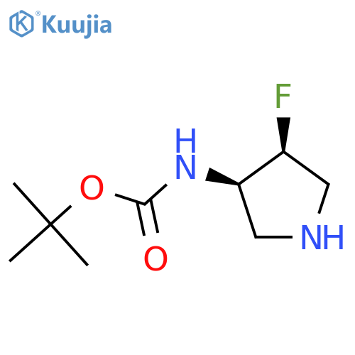 tert-butyl N-[cis-4-fluoropyrrolidin-3-yl]carbamate structure