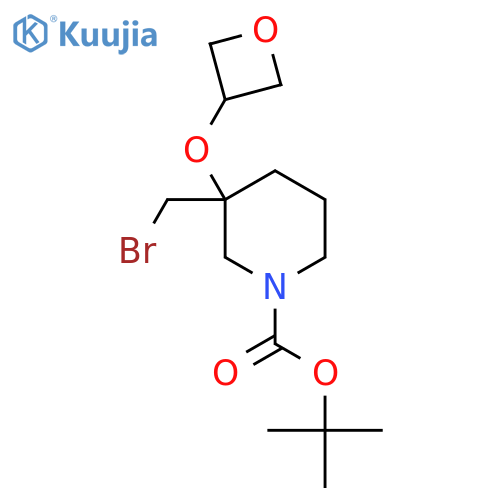 tert-butyl 3-(bromomethyl)-3-(oxetan-3-yloxy)piperidine-1-carboxylate structure