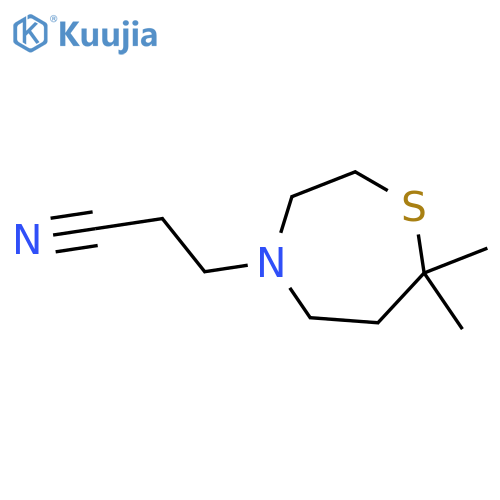 3-(7,7-Dimethyl-1,4-thiazepan-4-yl)propanenitrile structure