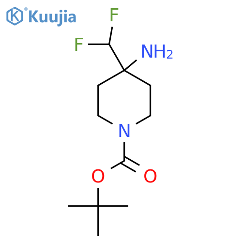 Tert-butyl 4-amino-4-(difluoromethyl)piperidine-1-carboxylate structure
