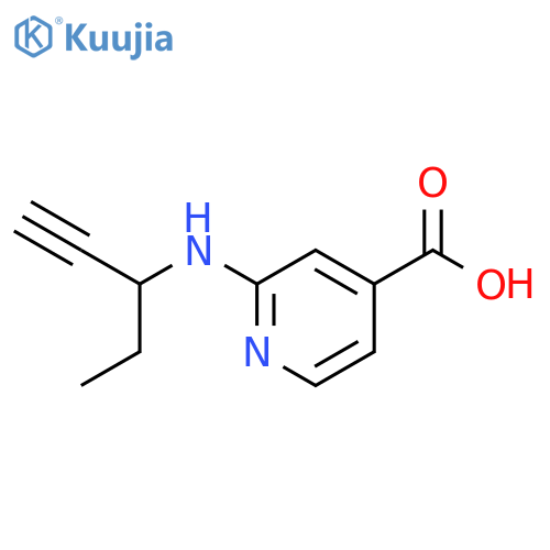 2-(pent-1-yn-3-yl)aminopyridine-4-carboxylic acid structure