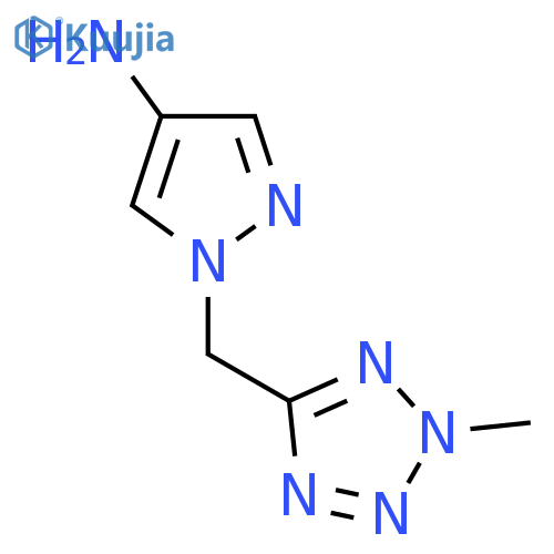 1-(2-methyl-2H-1,2,3,4-tetrazol-5-yl)methyl-1H-pyrazol-4-amine structure