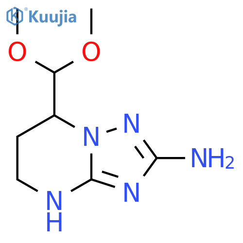 7-(dimethoxymethyl)-4H,5H,6H,7H-1,2,4triazolo1,5-apyrimidin-2-amine structure