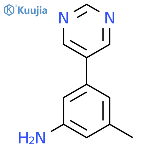3-methyl-5-(pyrimidin-5-yl)aniline structure