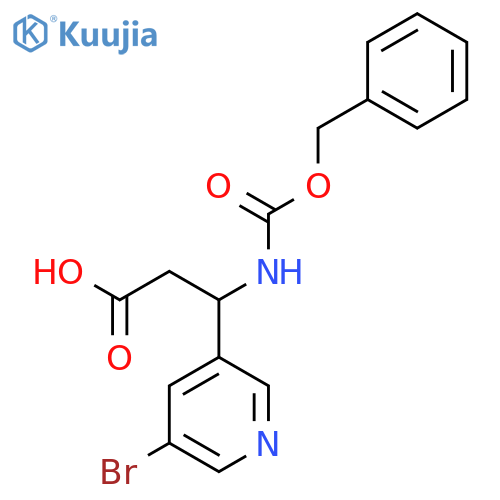 3-{(benzyloxy)carbonylamino}-3-(5-bromopyridin-3-yl)propanoic acid structure