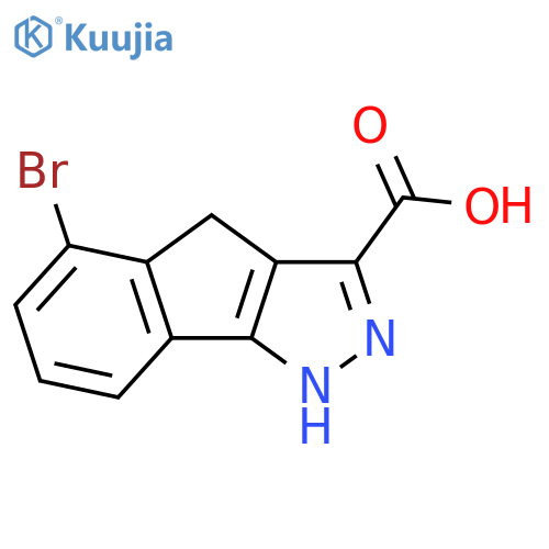 5-bromo-1H,4H-indeno1,2-cpyrazole-3-carboxylic acid structure