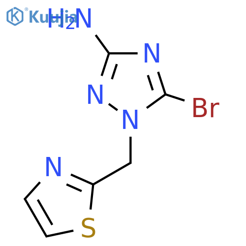 5-bromo-1-(1,3-thiazol-2-yl)methyl-1H-1,2,4-triazol-3-amine structure