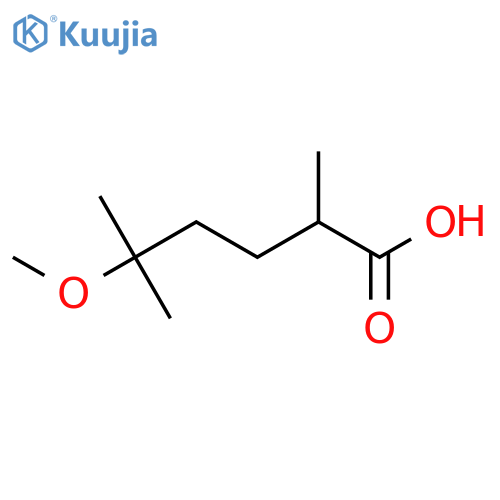 5-methoxy-2,5-dimethylhexanoic acid structure
