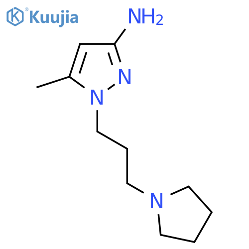 5-methyl-1-3-(pyrrolidin-1-yl)propyl-1H-pyrazol-3-amine structure