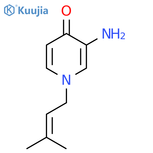 3-amino-1-(3-methylbut-2-en-1-yl)-1,4-dihydropyridin-4-one structure