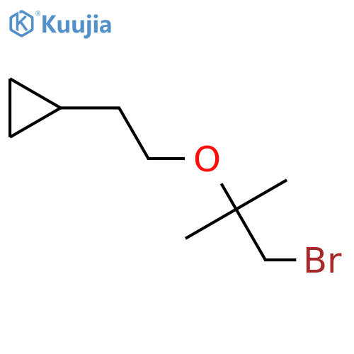 {2-(1-bromo-2-methylpropan-2-yl)oxyethyl}cyclopropane structure