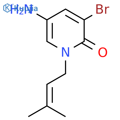 5-Amino-3-bromo-1-(3-methylbut-2-en-1-yl)-1,2-dihydropyridin-2-one structure