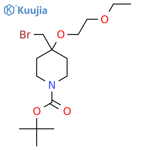 tert-butyl 4-(bromomethyl)-4-(2-ethoxyethoxy)piperidine-1-carboxylate structure
