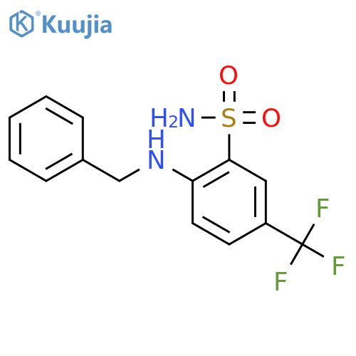2-(Benzylamino)-5-(trifluoromethyl)benzenesulfonamide structure