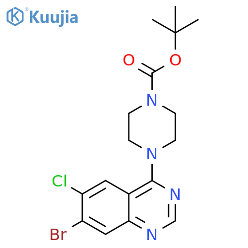tert-butyl 4-(7-bromo-6-chloroquinazolin-4-yl)piperazine-1-carboxylate structure