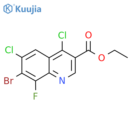 Ethyl 7-bromo-4,6-dichloro-8-fluoroquinoline-3-carboxylate structure