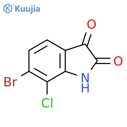 6-bromo-7-chloro-2,3-dihydro-1H-indole-2,3-dione structure