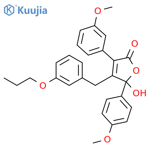 2(5H)-Furanone,5-hydroxy-3-(3-methoxyphenyl)-5-(4-methoxyphenyl)-4-[(3-propoxyphenyl)methyl]- structure