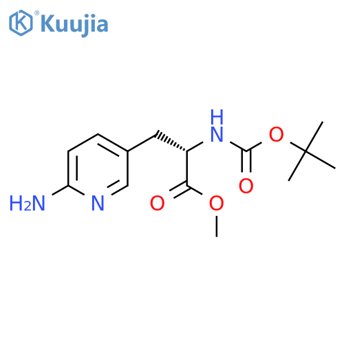 (S)-Methyl 3-(6-aminopyridin-3-yl)-2-((tert-butoxycarbonyl)amino)propanoate structure