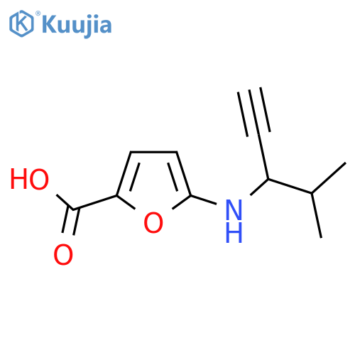 5-(4-methylpent-1-yn-3-yl)aminofuran-2-carboxylic acid structure