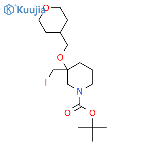 tert-butyl 3-(iodomethyl)-3-(oxan-4-yl)methoxypiperidine-1-carboxylate structure